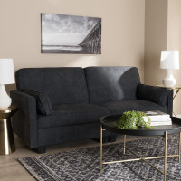 Baxton Studio R9003-Dark Gray-SF Felicity Modern and Contemporary Dark Gray Fabric Upholstered Sleeper Sofa